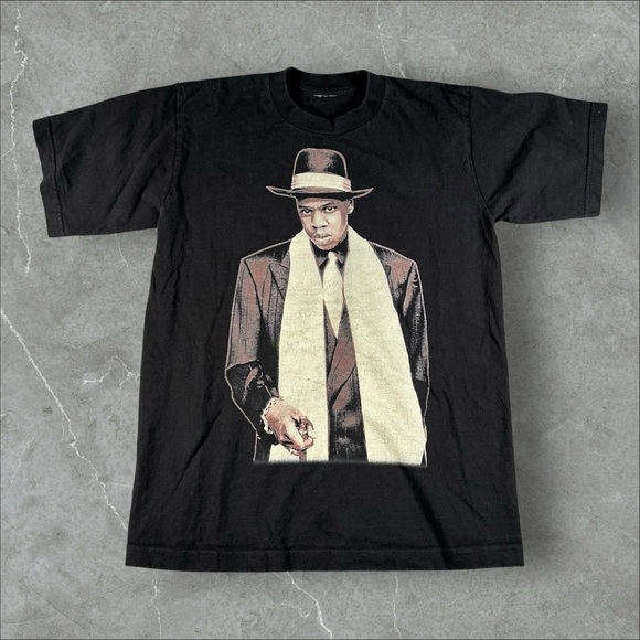 Vintage Jay Z‎ Shirt Mens Medium Black 90s Rap Tee Suit Mafia Hip Hop Rare Grail